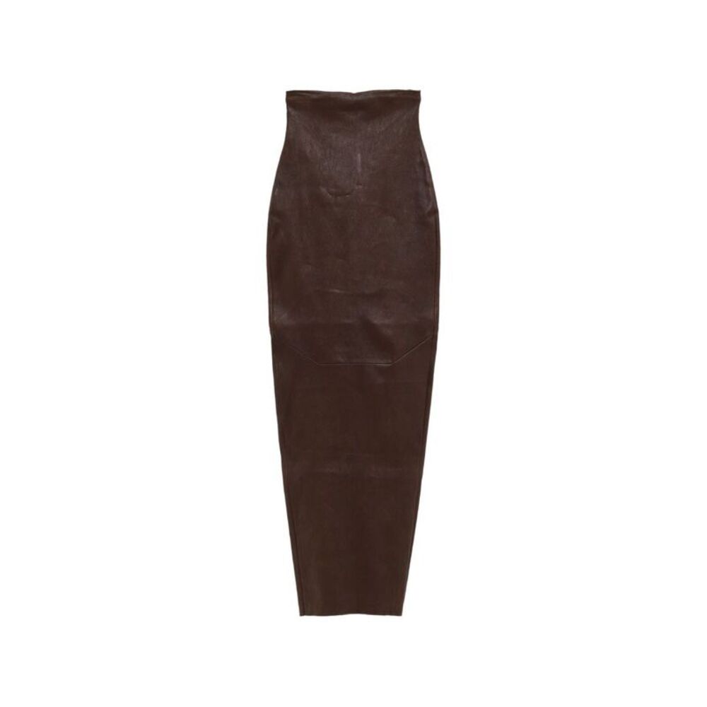 Rick Owens Women Leather Long Skirt